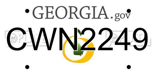 CWN2249 Georgia License Plate
