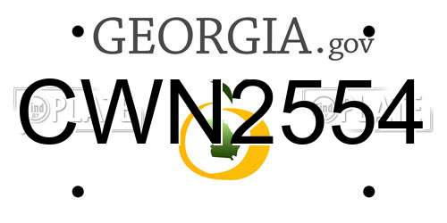 CWN2554 Georgia License Plate