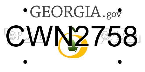 CWN2758 Georgia License Plate