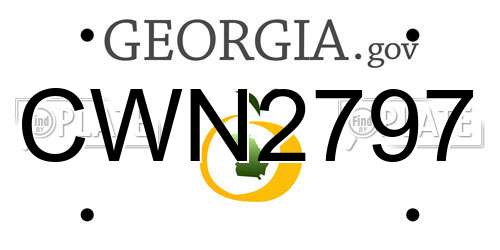 CWN2797 Georgia License Plate