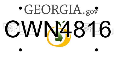 CWN4816 Georgia License Plate