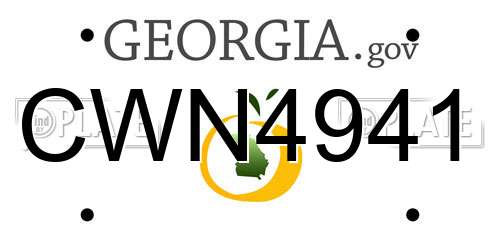 CWN4941 Georgia License Plate