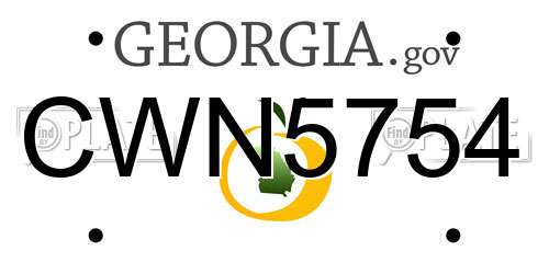 CWN5754 Georgia License Plate