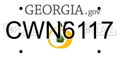 CWN6117 Georgia License Plate