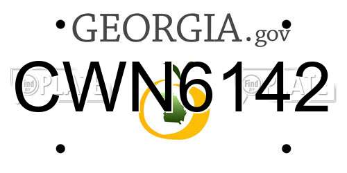 CWN6142 Georgia License Plate