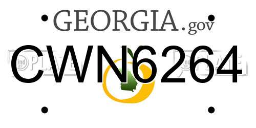 CWN6264 Georgia License Plate