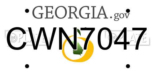 CWN7047 Georgia License Plate