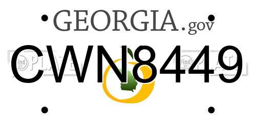 CWN8449 Georgia License Plate
