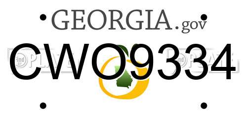 CWO9334 Georgia License Plate