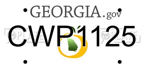 CWP1125 Georgia License Plate