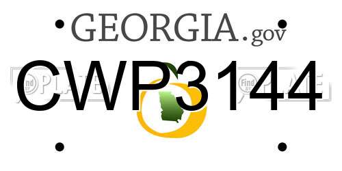 CWP3144 Georgia License Plate