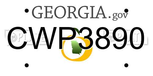 CWP3890 Georgia License Plate