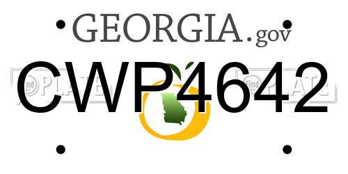 CWP4642 Georgia License Plate