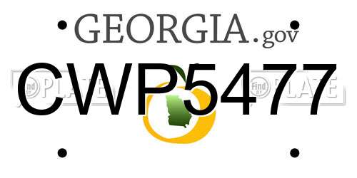 CWP5477 Georgia License Plate