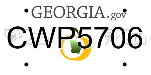 CWP5706 Georgia License Plate