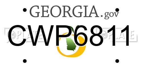 CWP6811 Georgia License Plate