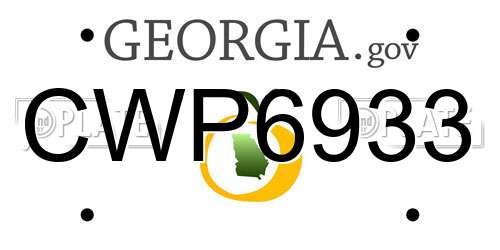 CWP6933 Georgia License Plate
