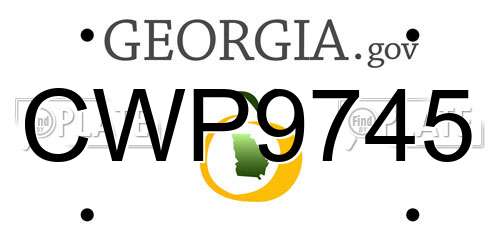 CWP9745 Georgia License Plate