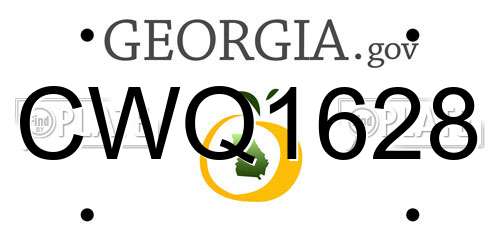 CWQ1628 Georgia License Plate