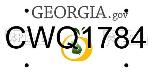 CWQ1784 Georgia License Plate