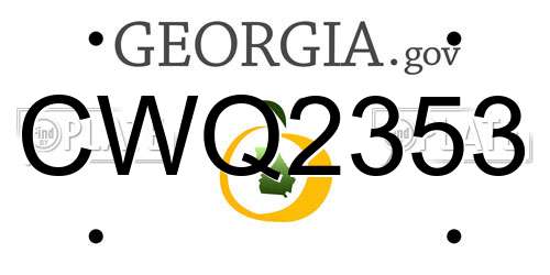 CWQ2353 Georgia License Plate