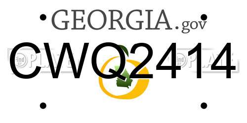 CWQ2414 Georgia License Plate