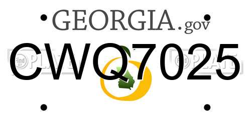 CWQ7025 Georgia License Plate