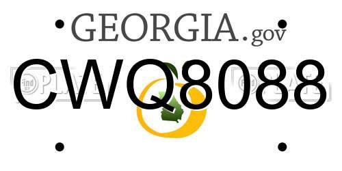 CWQ8088 Georgia License Plate