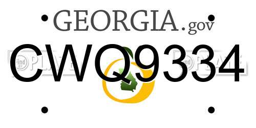 CWQ9334 Georgia License Plate
