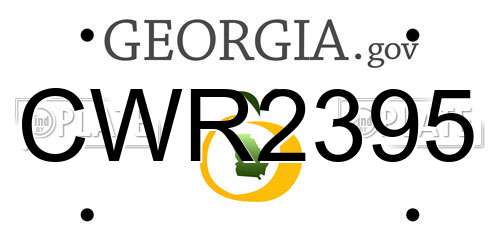 CWR2395 Georgia License Plate