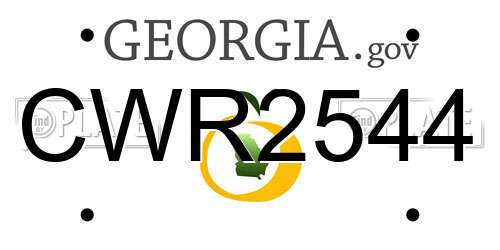 CWR2544 Georgia License Plate