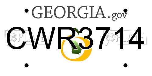 CWR3714 Georgia License Plate