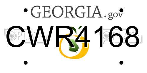CWR4168 Georgia License Plate