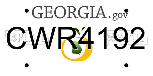 CWR4192 Georgia License Plate