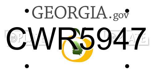 CWR5947 Georgia License Plate