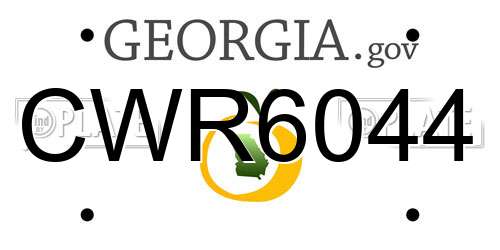 CWR6044 Georgia License Plate