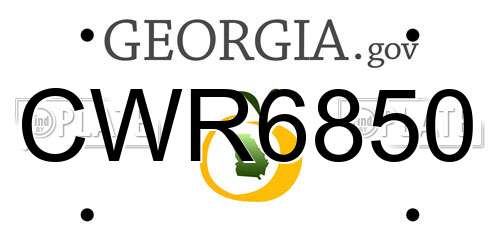 CWR6850 Georgia License Plate