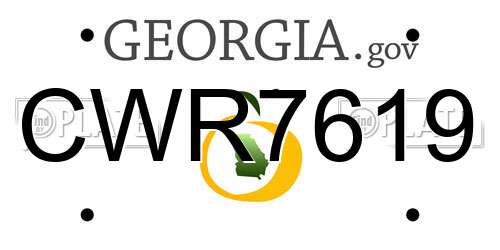 CWR7619 Georgia License Plate