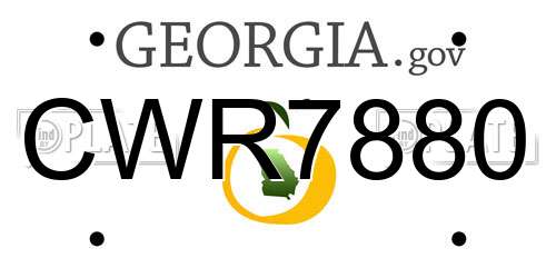 CWR7880 Georgia License Plate