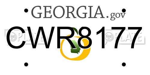 CWR8177 Georgia License Plate