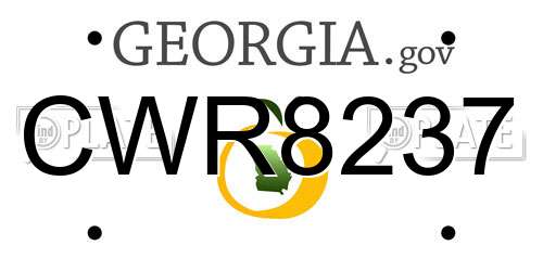 CWR8237 Georgia License Plate