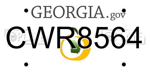 CWR8564 Georgia License Plate