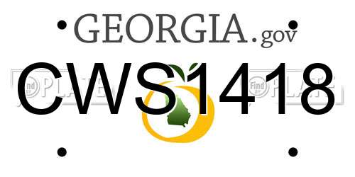 CWS1418 Georgia License Plate