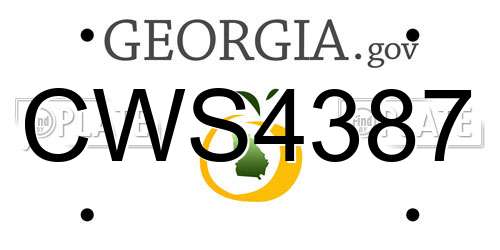 CWS4387 Georgia License Plate