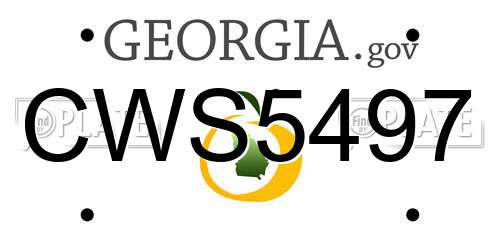 CWS5497 Georgia License Plate