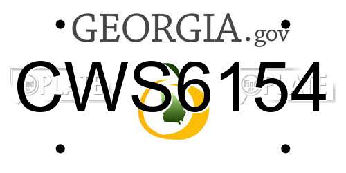CWS6154 Georgia License Plate