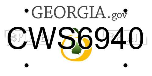 CWS6940 Georgia License Plate