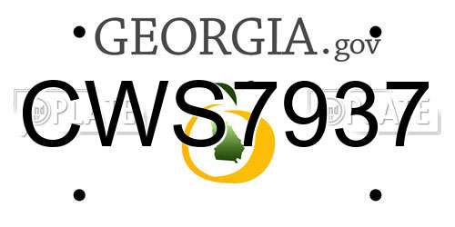 CWS7937 Georgia License Plate