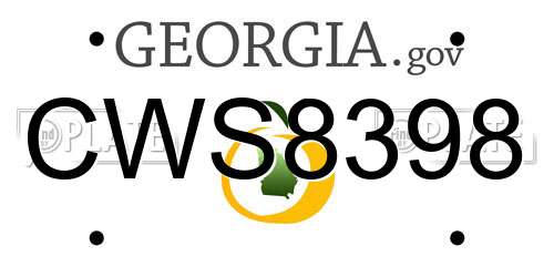CWS8398 Georgia License Plate