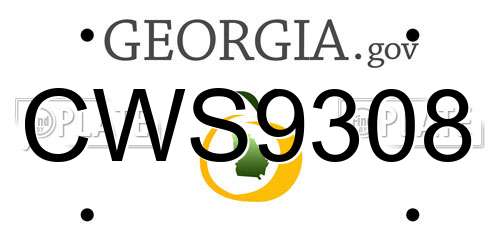 CWS9308 Georgia License Plate